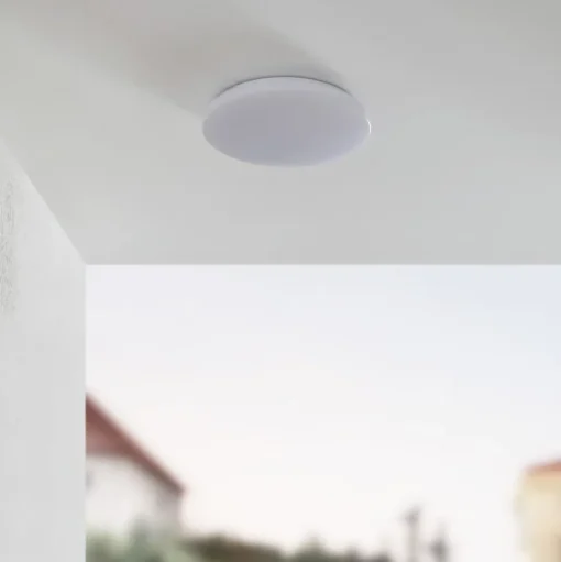 Lindby Doki LED buiten plafondlamp, 34 cm, wit, kunststof