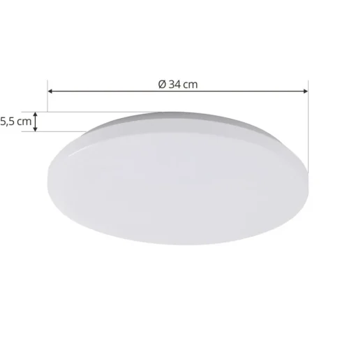 Lindby Doki LED buiten plafondlamp, 34 cm, wit, kunststof