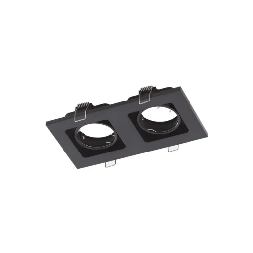 Lindby downlight Thorid, zwart, 19 x 10 cm, 2-lamps, GU10