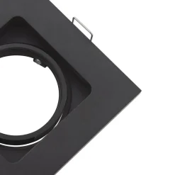 Lindby downlight Thorid, zwart, 10 x 10 cm, set van 10, GU10