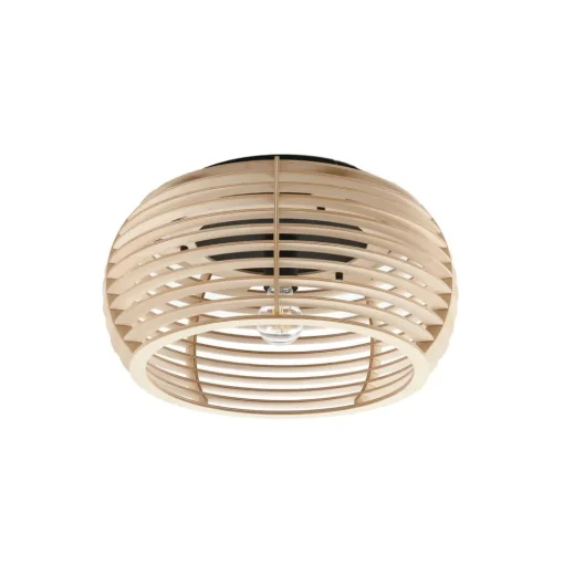 Lindby Ediz plafondlamp, 1-lamp, E27, hout, Ø 44,4 cm