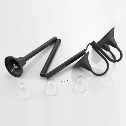 Lindby Edric lantaarnpaal, hoogte 215 cm, antraciet, aluminium