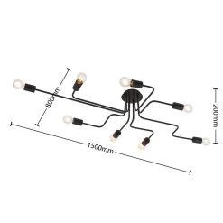Lindby Elimar plafondlamp, 8-lamps