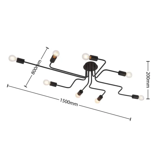 Lindby Elimar plafondlamp, 8-lamps