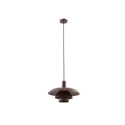 Lindby Elorri hanglamp, bruin, metaal, Ø 38 cm
