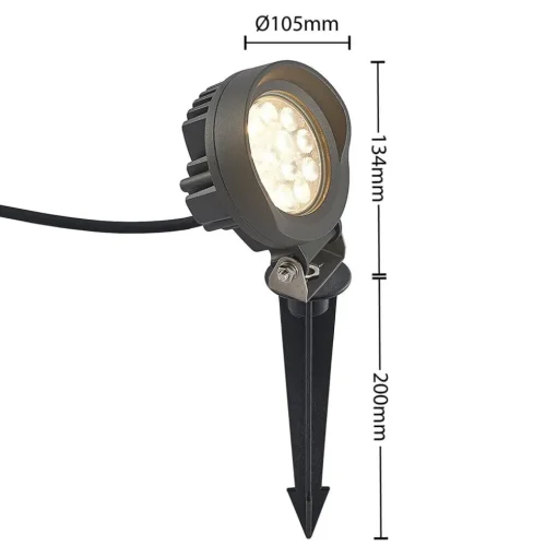 Lindby Emar LED prikspot in donkergrijs