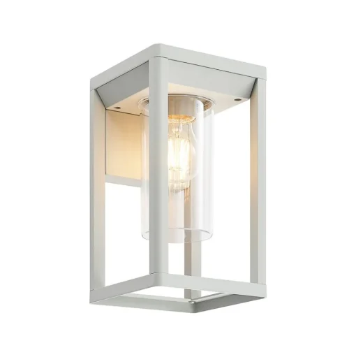 Lindby Estami buitenwandlamp, zilver, metaal, 27cm