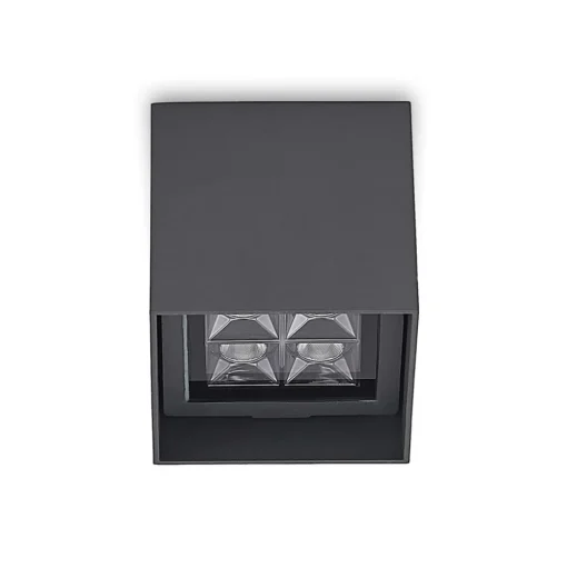 Lindby Eveta LED plafondlamp, 10 cm, antraciet, aluminium, IP65