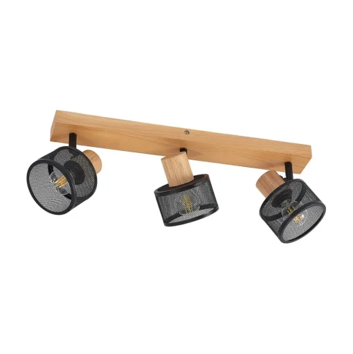 Lindby Evinora plafondspot van hout, 3-lamps