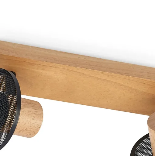 Lindby Evinora plafondspot van hout, 3-lamps