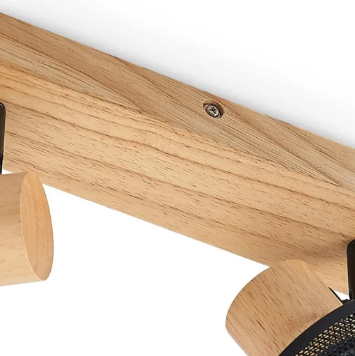 Lindby Evinora plafondspot van hout, 2-lamps
