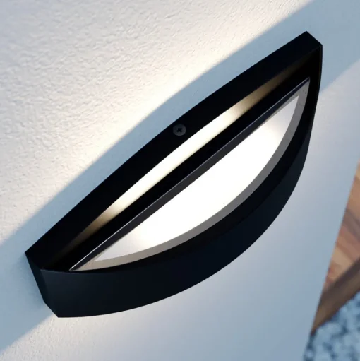 Lindby Evric LED buiten wandlamp, breedte 25,4 cm