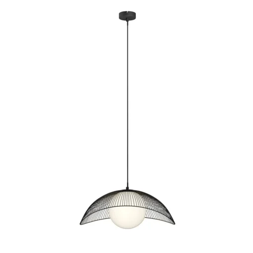 Lindby Fabronia hanglamp, rooster, glasbol