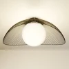 Lindby Fabronia plafondlamp, zwart/wit, glas, globe, E27