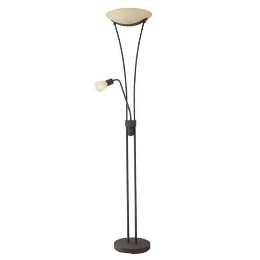 Lindby Felicia uplighter met leeslamp, roest