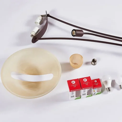 Lindby Felicia uplighter met leeslamp, roest