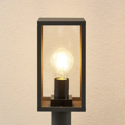 Lindby Filimon sokkellamp, 50 cm, antraciet, IP44, E27