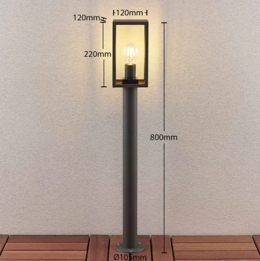 Lindby Filimon tuinpadverlichting, 80 cm, antraciet, IP44, E27