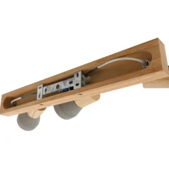 Lindby Filiz spot, 3-lamps, 47 cm lang, hout, beton, E14