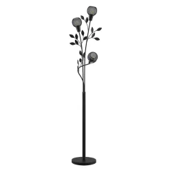Lindby Florentine vloerlamp Kanye, 160 cm, zwart, 3-lamps.