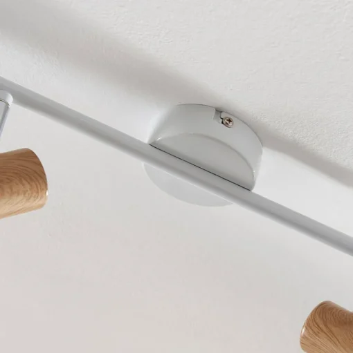Lindby Fridolin plafondspot, 160cm, 6-lamps, wit, metaal