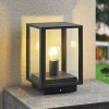 Lindby Giavanna sokkellamp, 29 cm, antraciet, IP44, E27