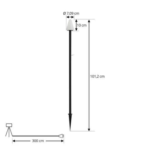 Lindby grondspies lamp Selinda, zwart, hoogte 100 cm