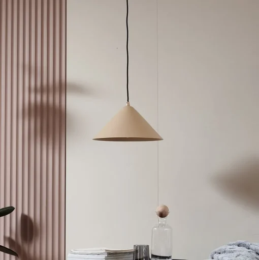Lindby hanglamp Clarine, beige, Ø 32 cm, metaal