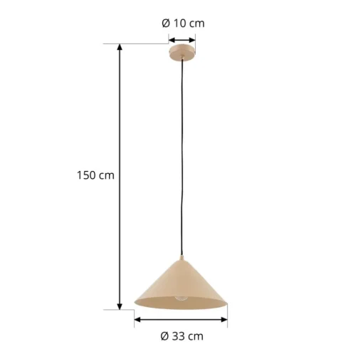 Lindby hanglamp Clarine, beige, Ø 32 cm, metaal
