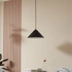 Lindby hanglamp Clarine, zwart/wit, Ø 32 cm, metaal