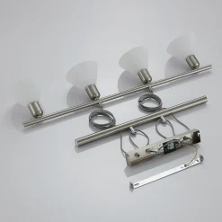 Lindby hanglamp Delira, 4-lamps nikkel, in hoogte verstelbaar