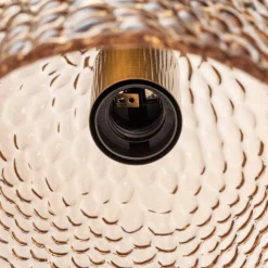 Lindby hanglamp Drakar, 3-lamps, amber, glas, Ø 19,5 cm