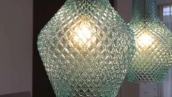 Lindby hanglamp Drakar, 3-lamps, lichtblauw, glas, Ø 25 cm