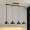 Lindby hanglamp Durbis, 116 cm, 4-lamps, grijs, hout, E27