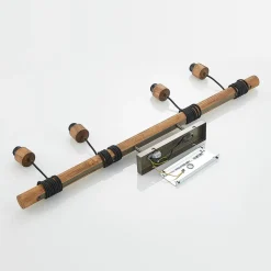 Lindby hanglamp Durbis, 116 cm, 4-lamps, grijs, hout, E27