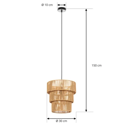 Lindby hanglamp Elvoria, gras, Ø 30 cm, E27