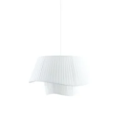 Lindby hanglamp Eryndor, wit, textiel, Ø 47 cm, E27