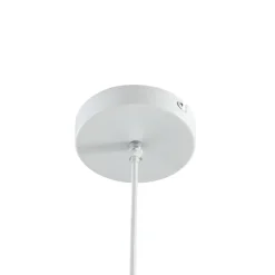 Lindby hanglamp Eryndor, wit, textiel, Ø 47 cm, E27