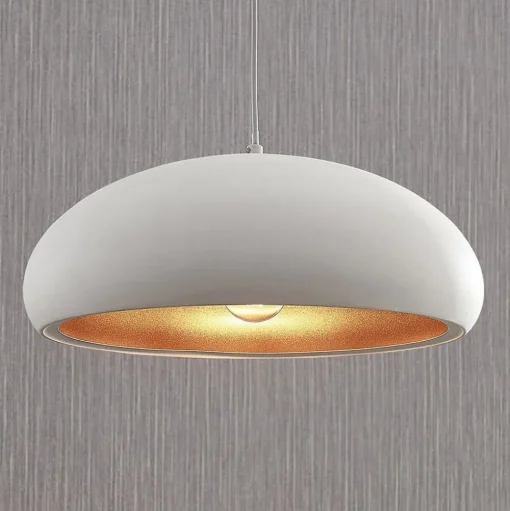 Lindby hanglamp Gerwina, wit/goud, metaal, 40 cm, E27
