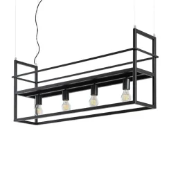 Lindby hanglamp Grisela, schap, zwart, metaal, 120 cm