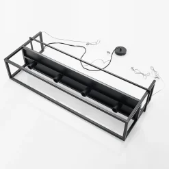 Lindby hanglamp Grisela, schap, zwart, metaal, 120 cm