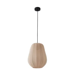 Lindby hanglamp Helin, beige, Ø 30 cm, stof