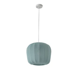 Lindby hanglamp Helin, blauw, Ø 35 cm, stof