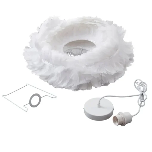 Lindby hanglamp Heven, Ø 50 cm, wit, kunststof, E27
