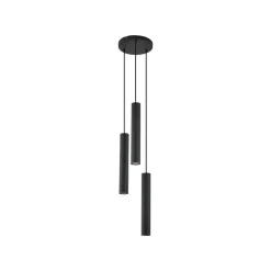 Lindby hanglamp Joffrey, Ø 24 cm, zwart, 3-lamps, GU10