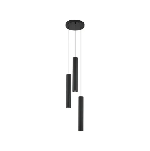Lindby hanglamp Joffrey, Ø 24 cm, zwart, 3-lamps, GU10