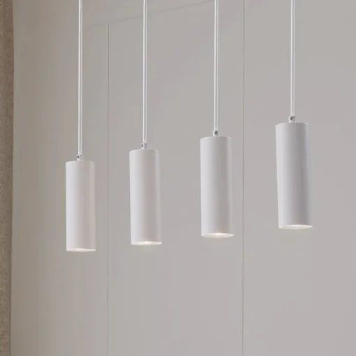 Lindby hanglamp Joffrey, 76 cm, wit, 4-lamps, GU10