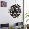 Lindby hanglamp Kinan, Ø 54 cm, zwart, goud, metaal