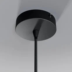 Lindby hanglamp Kourtney, Ø 15 cm, zwart/grijs, glas, E27