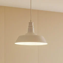 Lindby hanglamp Laylan, wit, Ø 36 cm, metaal